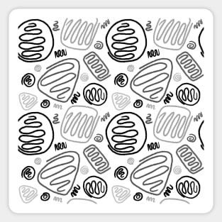 Black and white one line pattern Sticker